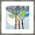 Palm Tree Blue Framed Print