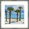 Palm Trees On The Beach Framed Print