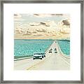 Panorama Of Road Us1 To Key West Over Florida Keys Framed Print