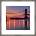 Panorama Of Savannah River Sunset Framed Print