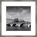 Panorama Of The Louvre And The Seine River Framed Print