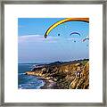 Paragliders Flying Over Torrey Pines Framed Print
