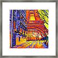 Paris Sunset On Avenue Silvestre De Sacy Commissioned Knife Oil Painting Detail Ana Maria Edulescu Framed Print