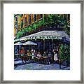 Parisian Mood Cafe De Flore Commissioned Oil Painting By Mona Edulesco Framed Print