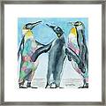 Parti Penguins Framed Print