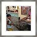 Party Of Two - Sea Gypsy Village, Flores Island, Indonesia Framed Print
