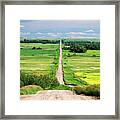 Path To Infinity - Gravel Road In North Dakota Vanishes Into The Distance Framed Print