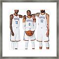 Paul George, Russell Westbrook, And Steven Adams Framed Print