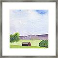 Pause At Barn Framed Print