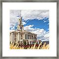 Payson Utah Temple - Golden Peace Framed Print