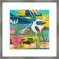 Peace And Love With Dove Framed Print