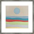 Peaceful, Easy Feeling Calm Moon And Waves, Colorful Evening Seascape Framed Print