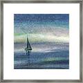 Peaceful Evening At The Sea Drifting Boat Framed Print