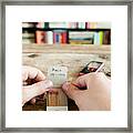 Person Holding Matchbook With Phone Number Written On It Framed Print