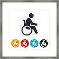 Person In Wheelchair Icon Framed Print