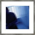 Person Standing Behind The Opaque Glass Of A Door Framed Print