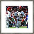 Peter Bourjos And Matt Carpenter Framed Print