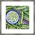 Picked Broad Beans And Bowl Framed Print