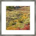 Picturesque Barn In Fall Framed Print