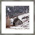 Picturesque Barn In Winter Framed Print