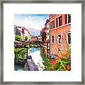 Picturesque Canals Of Old Annecy France Framed Print