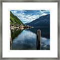 Picturesque Lakeside Town Hallstatt At Lake Hallstaetter See In Austria Framed Print