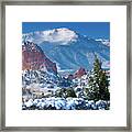 Pikes Peak In Winter Framed Print