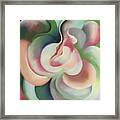 Pink And Green - Colorful Modernist Abstract Painting Framed Print