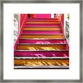 Pink And Orange Stairs Framed Print