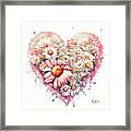 Pink Daisy Heart Framed Print