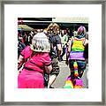 Pink Dress And Rainbow Leggings Framed Print
