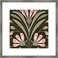 Pink Floral Tile Framed Print