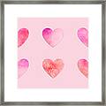 Pink Hearts Framed Print