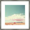 Pink Hut In A Pale Desert Framed Print