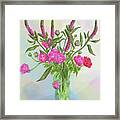 Pink Ranunculus Bouquet Framed Print