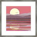 Pink Reflections And Purple Mountains Framed Print