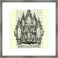 Pipe Organ In Black And White On A French Antique Book Page Framed Print