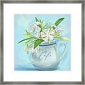 Pitcher Of White Oleander Framed Print