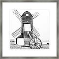 Pitstone Windmill Mono Framed Print