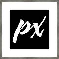 Pixels Logo White Framed Print
