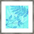 Plant Print In Blues Framed Print