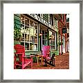 Playing Checkers At The Village Store Framed Print
