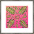 Plethora Of Palm Leaves 11 On A Magenta Gradient Background Framed Print