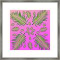 Plethora Of Palm Leaves 15 On A Pink Gradient Framed Print