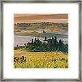 Podere Belvedere In Morning Light, Near Between Pienza And San Q Framed Print
