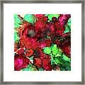 Poinsetta Abstract In Alcohol Ink Framed Print