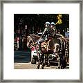 Police On Horse Back In Nyc Framed Print