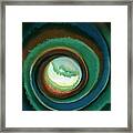 Pond In The Woods - Modernist Abstract Landscape Aerial Painting Framed Print