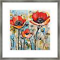 Poppies Collage Framed Print