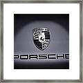 Porsche Car Emblem Isolated Bw 2 Framed Print